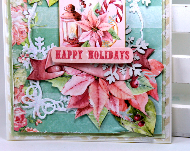 Happy Holidays Christmas Card by Ginny Nemchak Using BoBunny Carousel Christmas