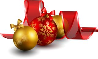 bolas e fitas de natal png