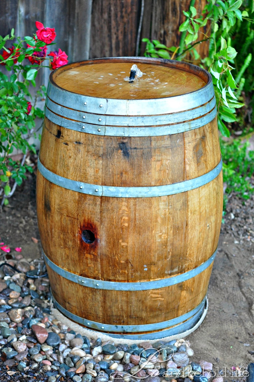 Wine Barrel Water Fountain A Lo And Behold Life Plug The Pump In To Get Her Going And Presto Your Very Own Water Feature