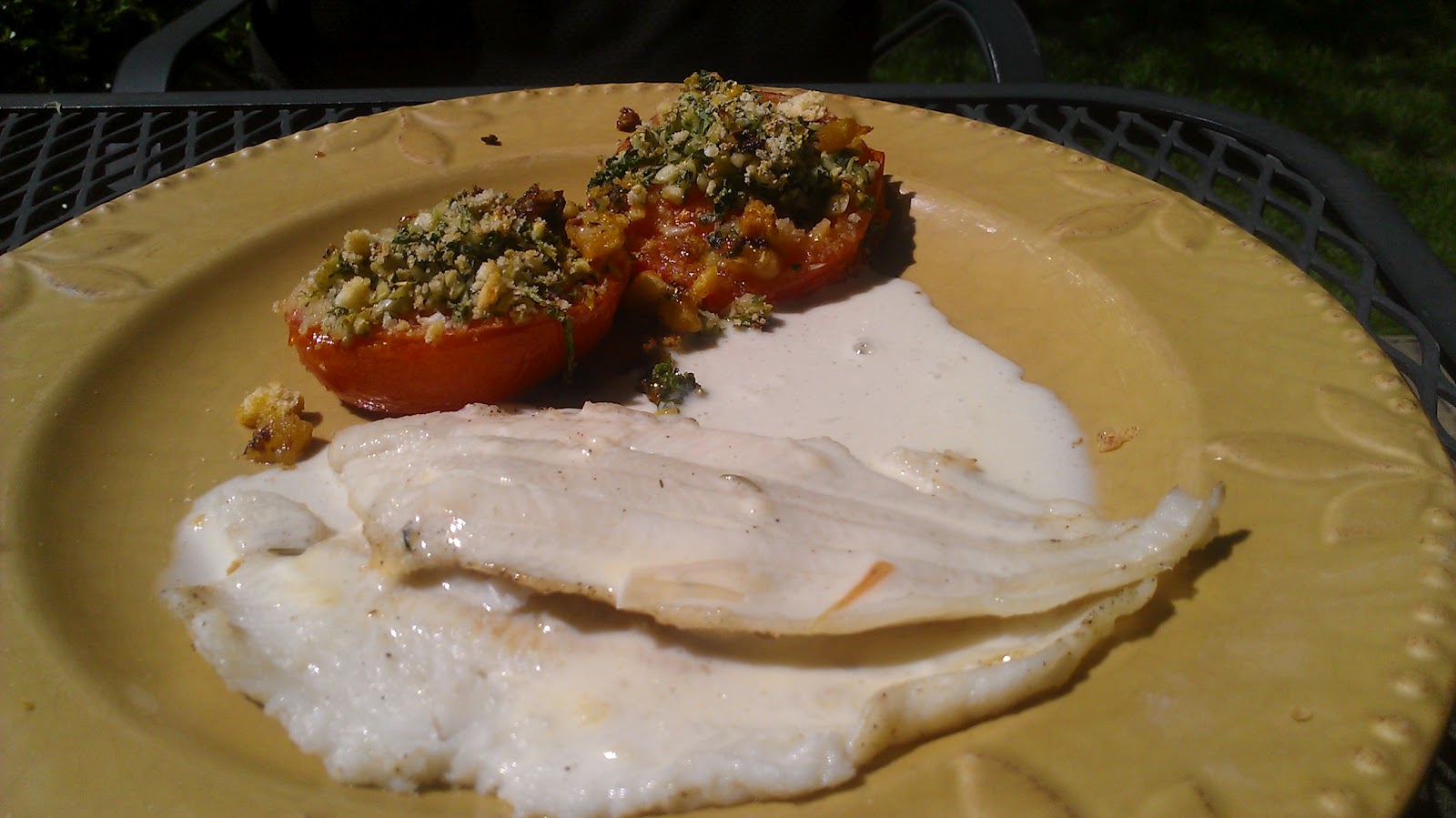 Filet de Sole au Beurre Blanc and tomate provencale