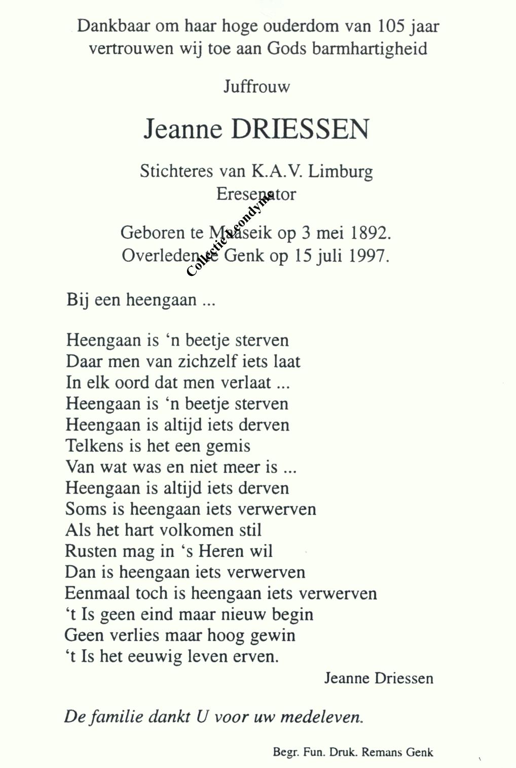 Historische weetjes Jeanne Driessen 18921997, de eerste vrouwelijke