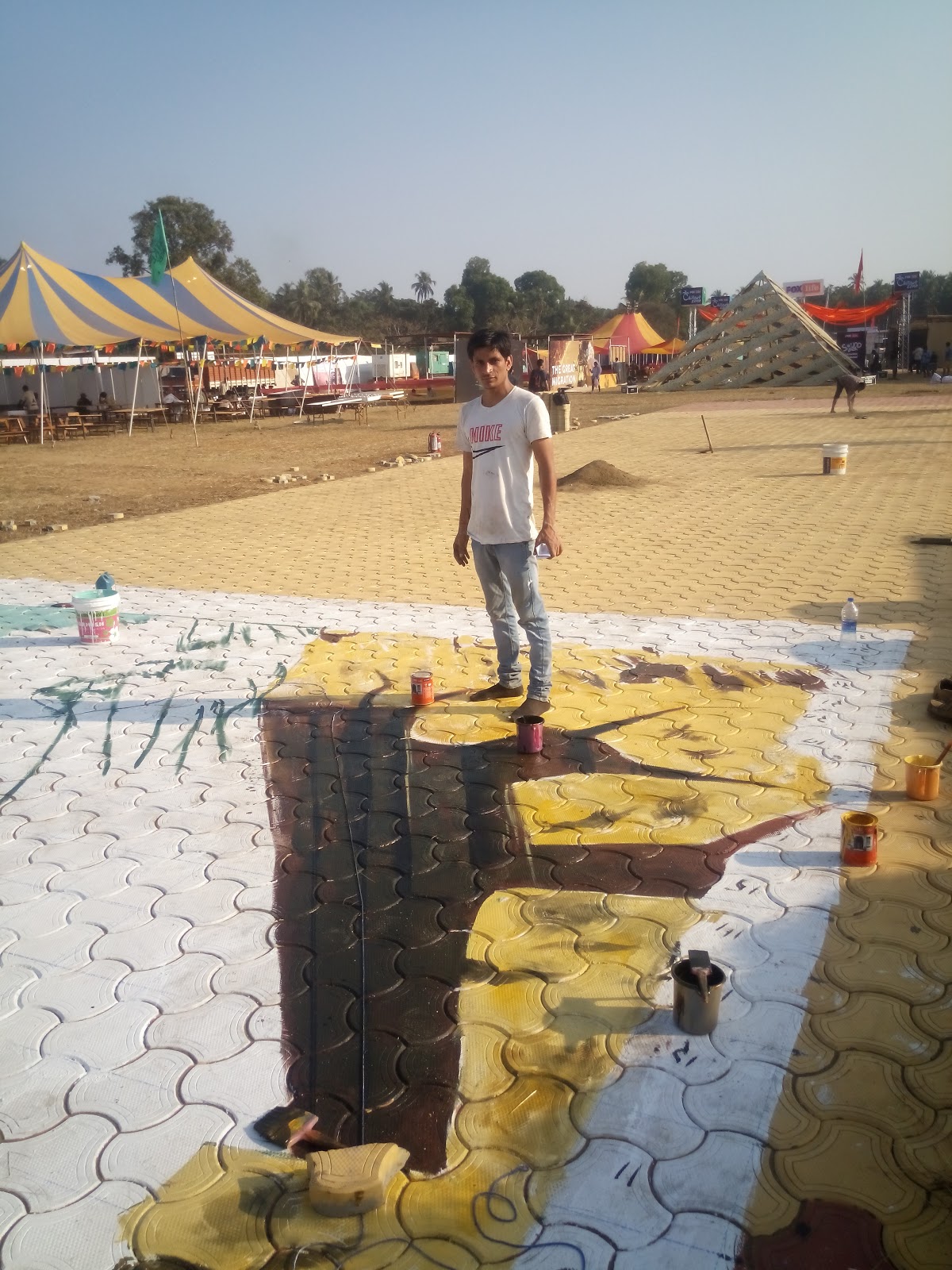 3D street painting India 3D street Art in Goa for mountain dew IBW 2016