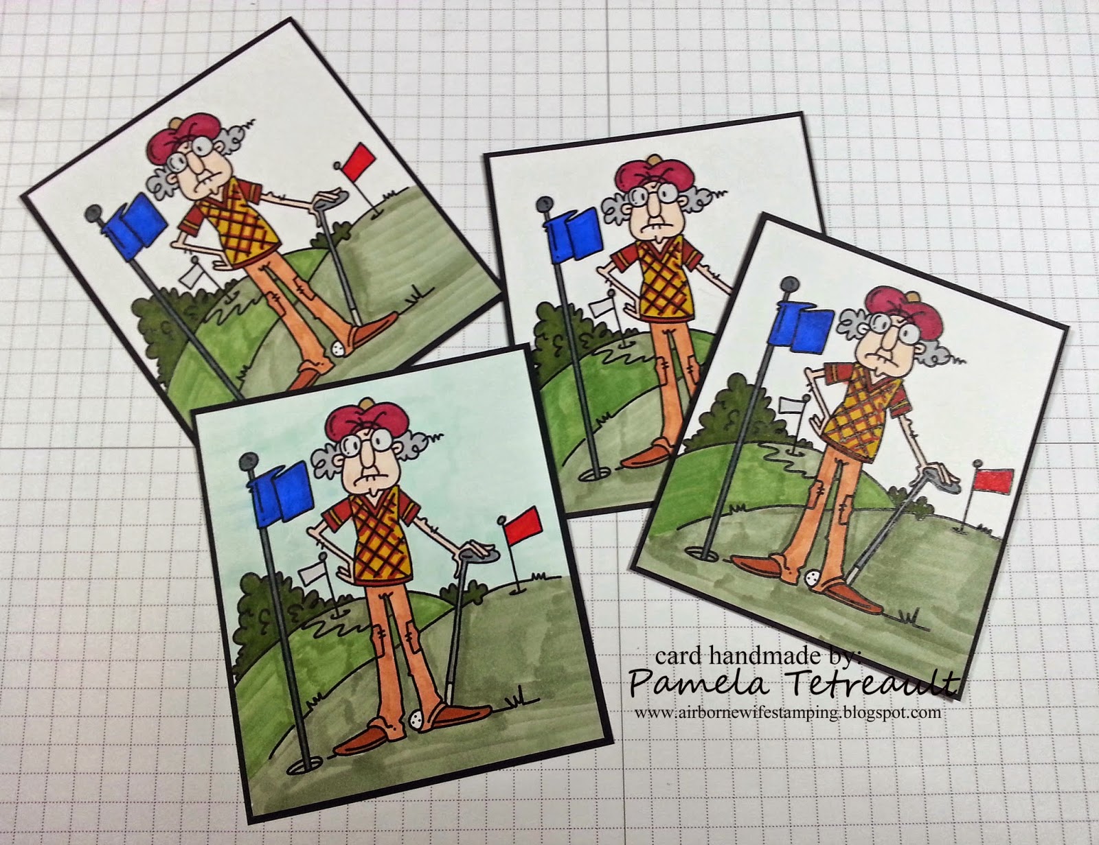 airbornewife's stamping spot 4 more Gus The Golfer cards