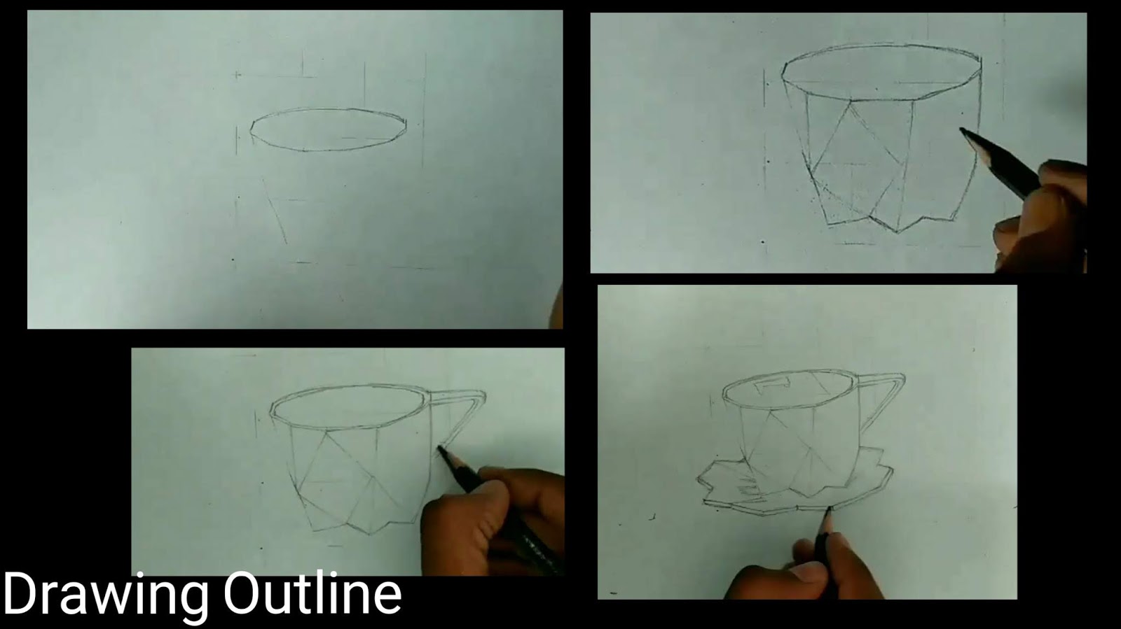 How to draw modern design Cup and Saucerstep by step tutorial