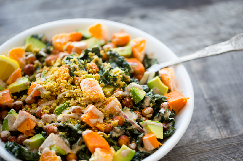 The Eureka! Bowl. Peanutty Kale, Smoky-Maple Chickpeas, Sweet Potato, Avocado. The Eureka! Bowl. Peanutty Kale, Smoky-Maple Chickpeas, Sweet Potato, Avocado.