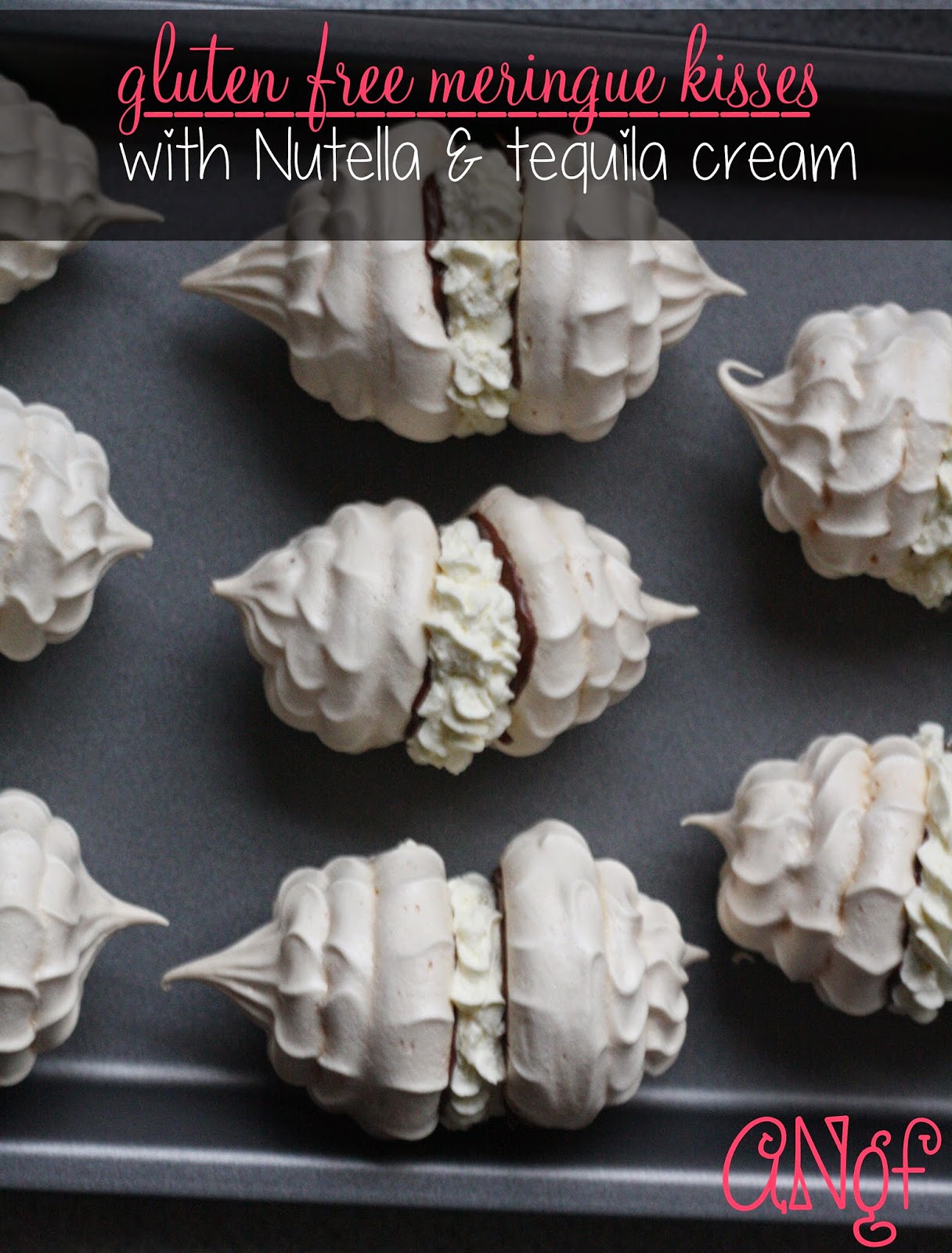 Gluten Free Meringue Kisses with Nutella & Tequila Cream | Anyonita Nibbles