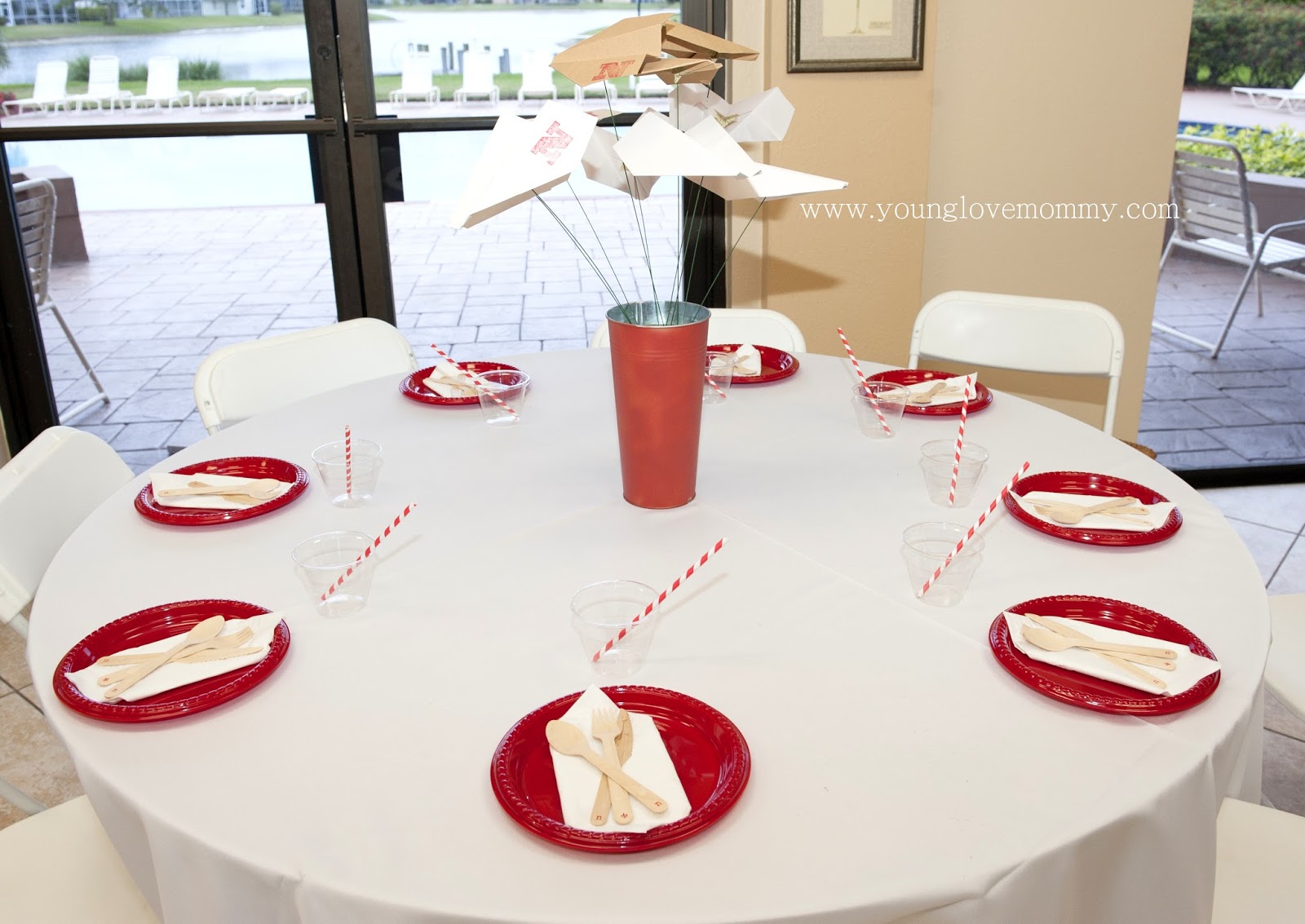 Vintage Airplane Party paper airplanes centerpiece, first birthday