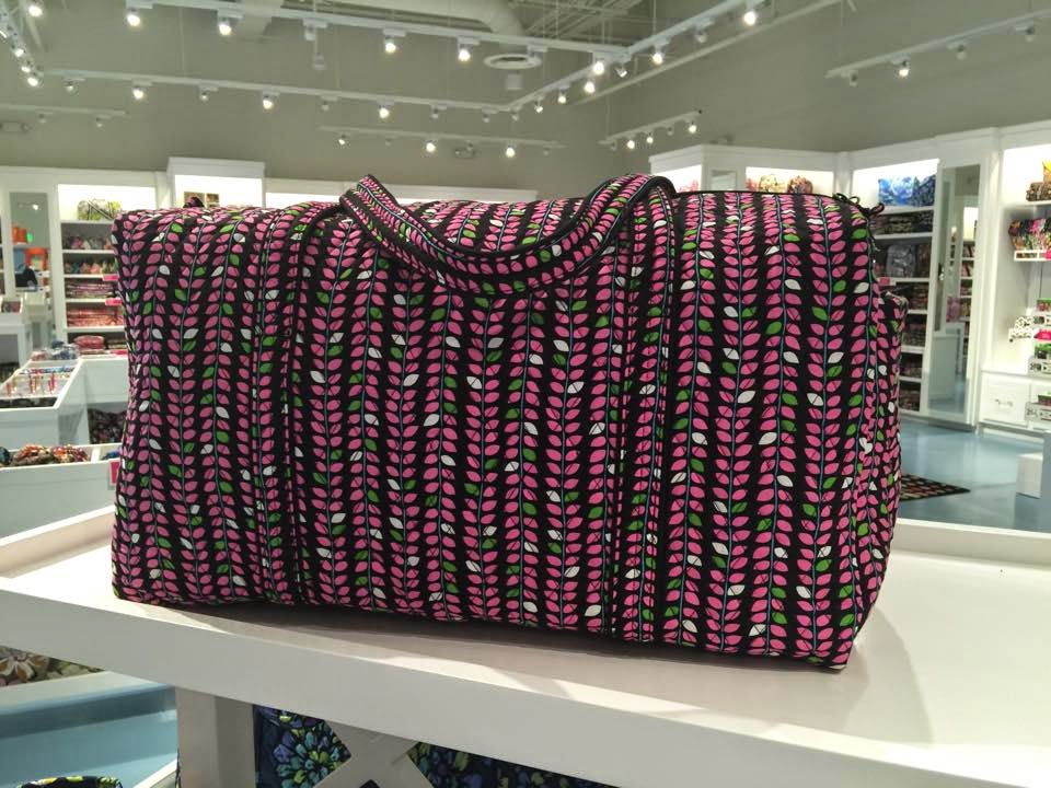 The outlets also have duffel bags made out of inside print fabrics ...