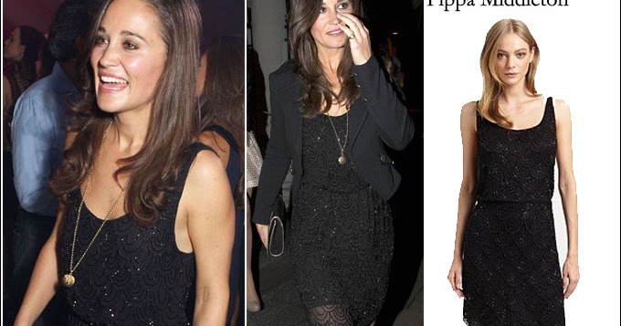 WHAT SHE WORE: Pippa Middleton in little black sequined cocktail dress ...