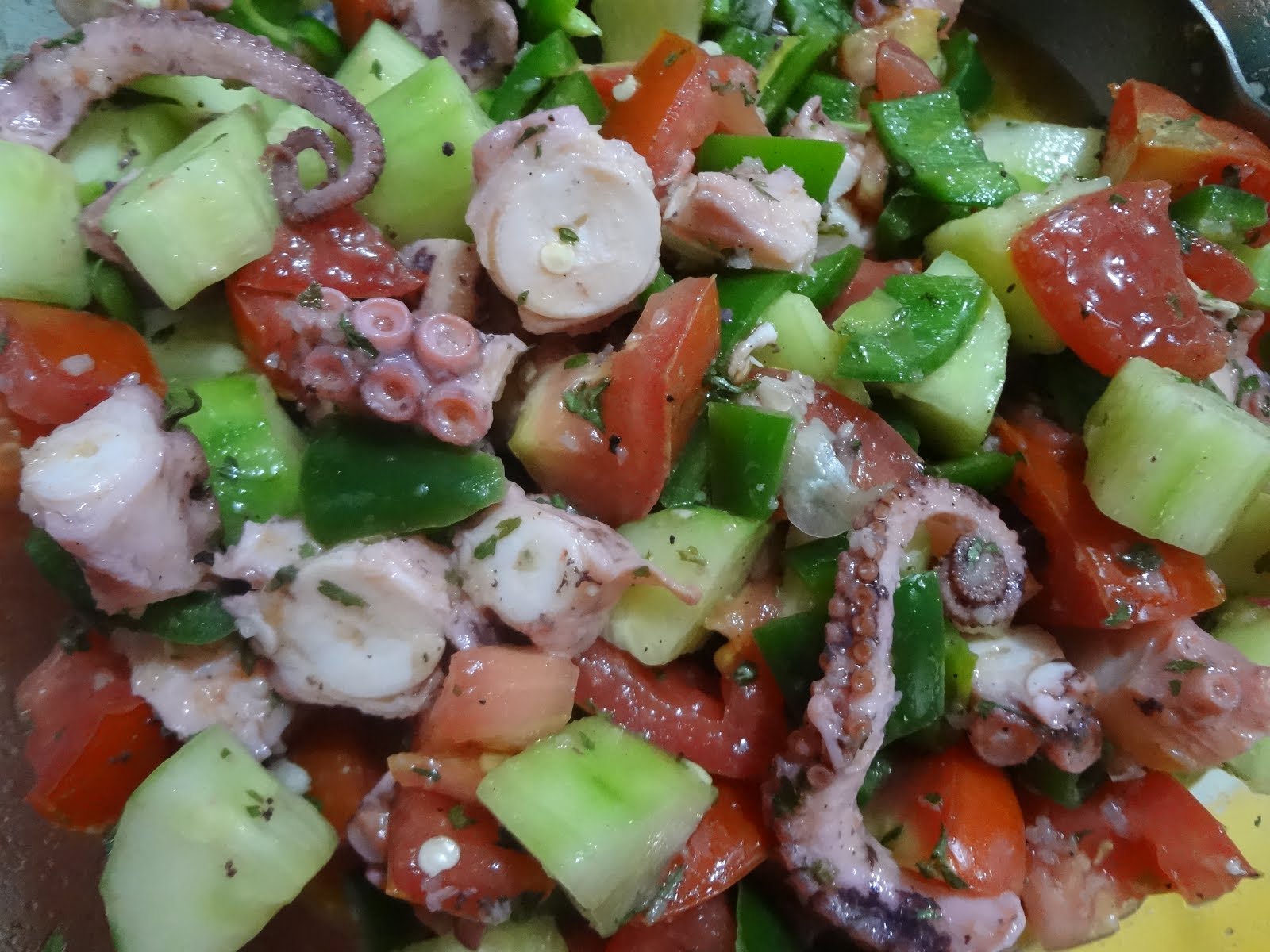 Octopus Salad for breakfast today January 6, 2016