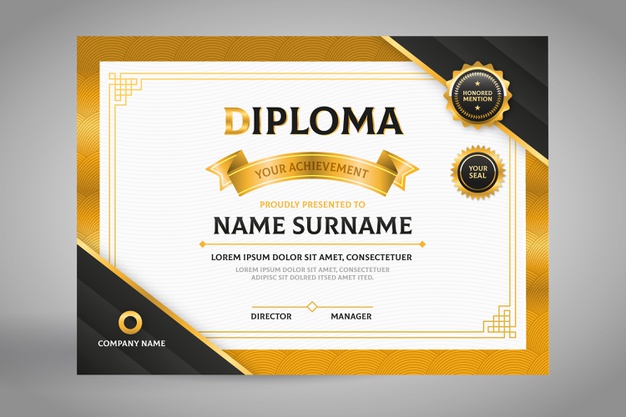 Elegant Black And Gold Diploma Certificate Template Free Vector Illustrations Vectorkh,Anime School Uniform Design Drawing