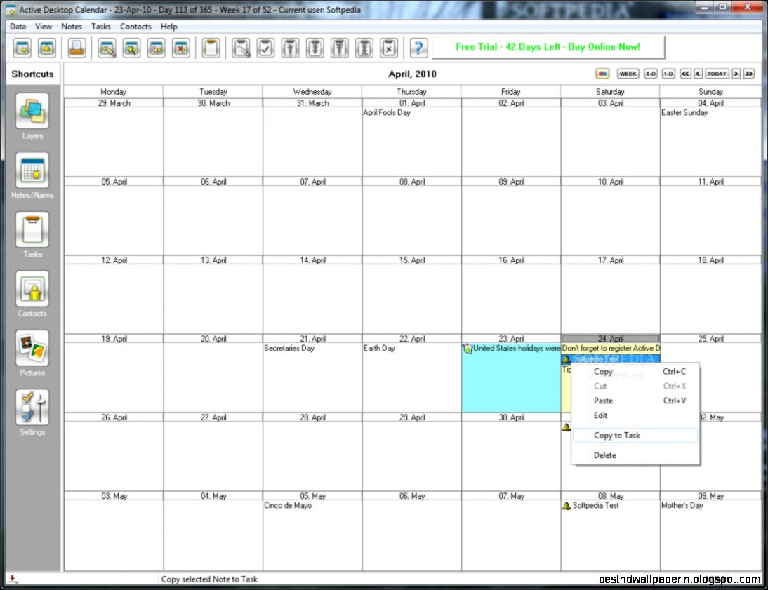 Active Desktop Calendar Download