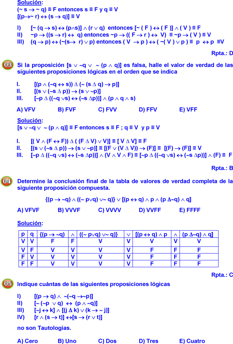 lógica proposicional ejercicios resueltos pdf