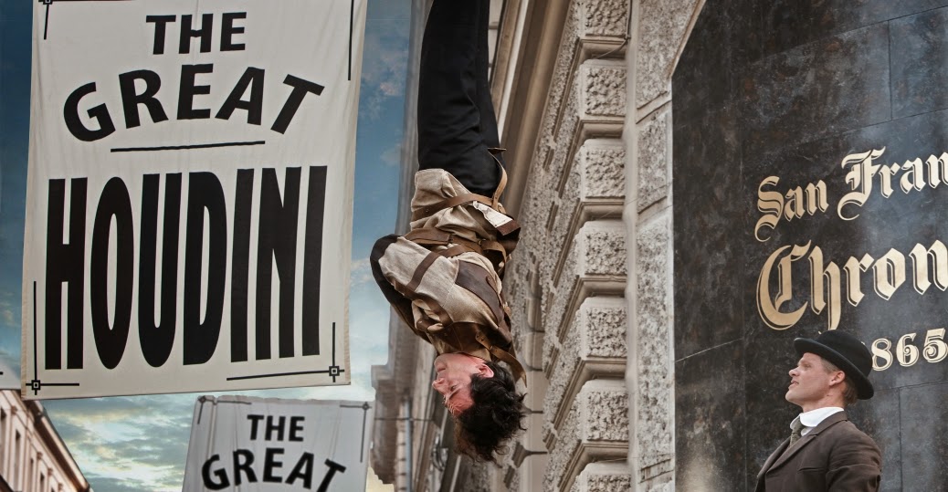 Adrien Brody as Harry Houdini performing death defying acts in History Channel TV Mini-Series Houdini