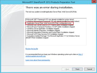 SharePoint Foundation 2013 Prerequisite Tool Failure 1