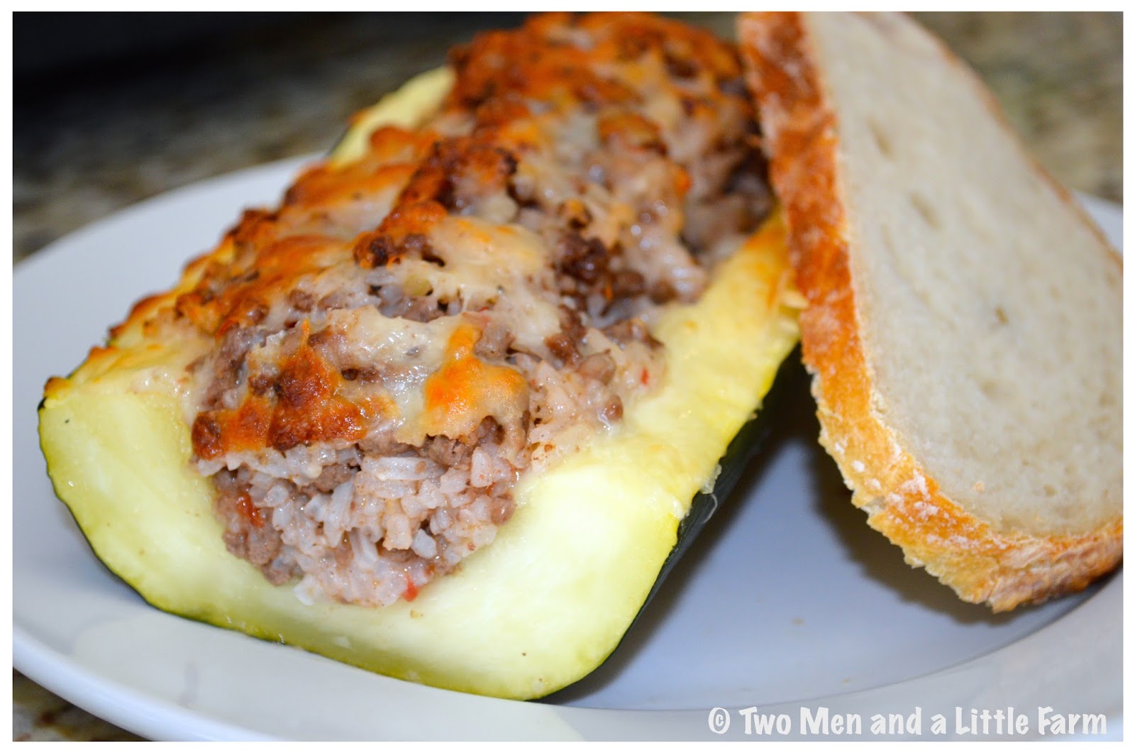 Two Men and a Little Farm MEAT AND RICE STUFFED ZUCCHINI RECIPE