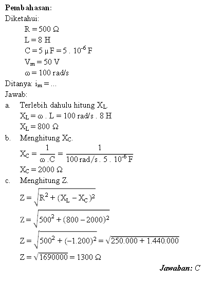 Contoh Soal Fisika Impedansi