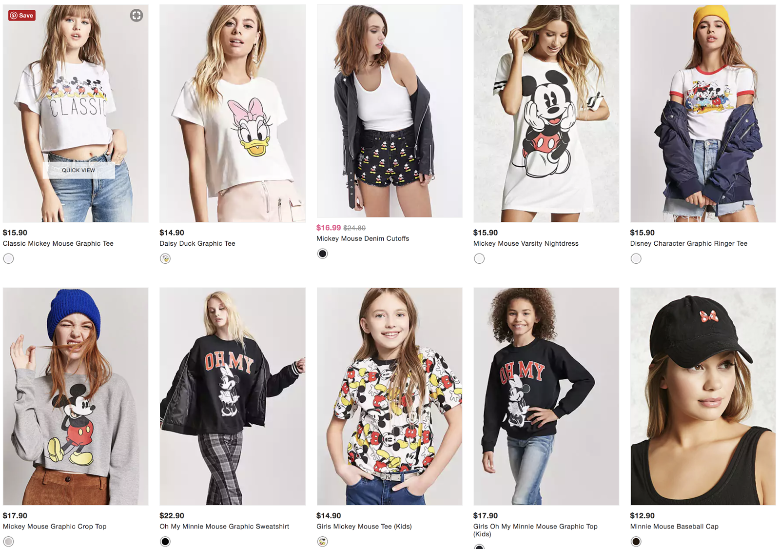 minnie mouse shirts forever 21