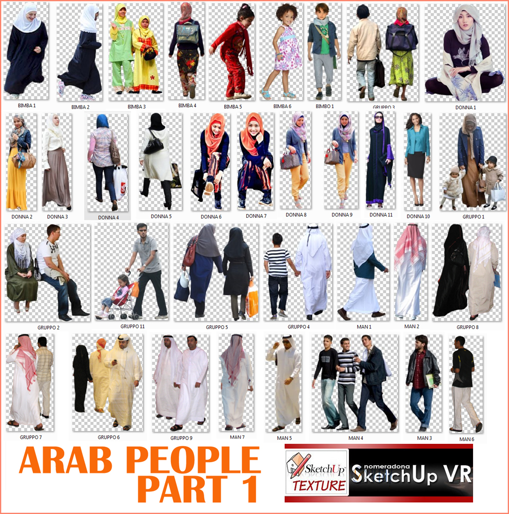 sketchup texture cut out people