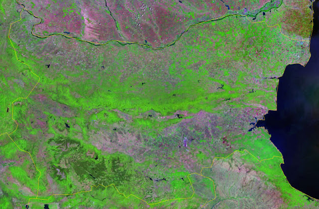 Peta negara Bulgaria tampak dari satelit Gambar Peta negara Bulgaria tampak dari satelit
