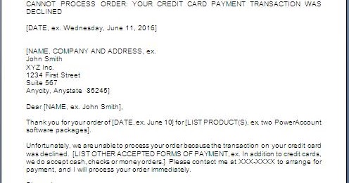 Sample Letter Of Unauthorized Credit Card Transaction