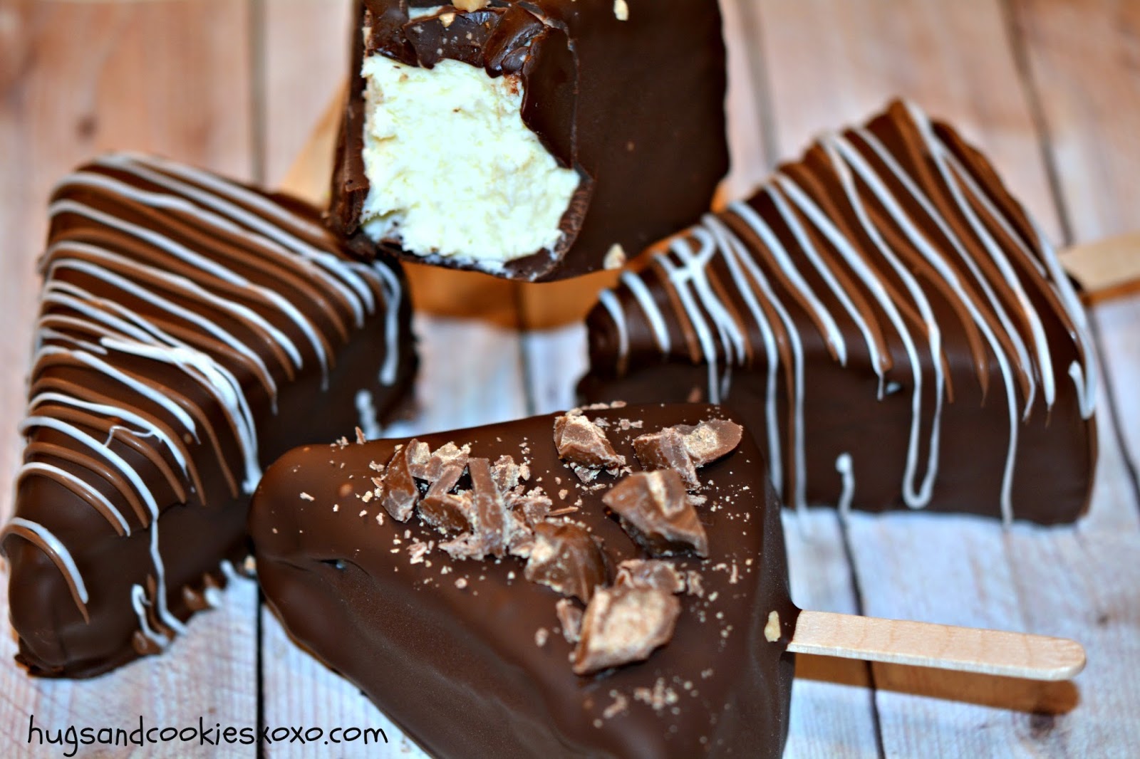 Chocolate Dipped Cheesecake on Sticks