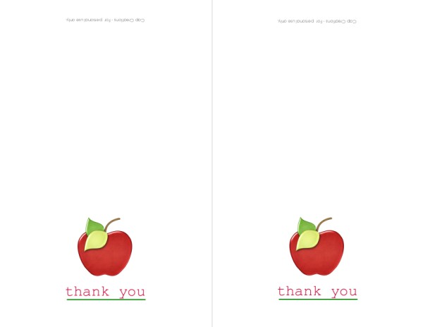 Cap Creations: Teacher Appreciation Printable Card