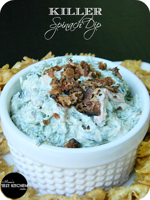 Mom's Test Kitchen: Killer Spinach Dip #BaconMonth