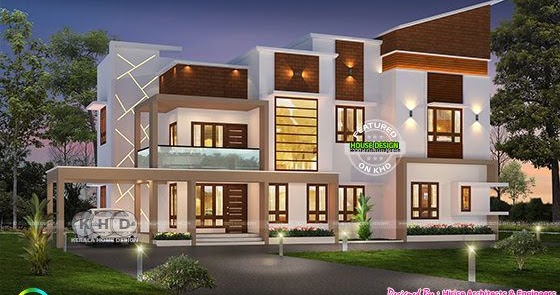 Modern Style 6 Bhk 2500 Sq Ft House, 6000 Sq Ft House Plans In Kerala