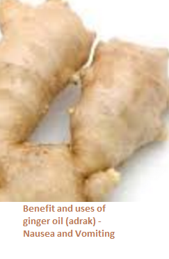 Benefit and uses of ginger oil (adrak) -  Nausea and Vomiting