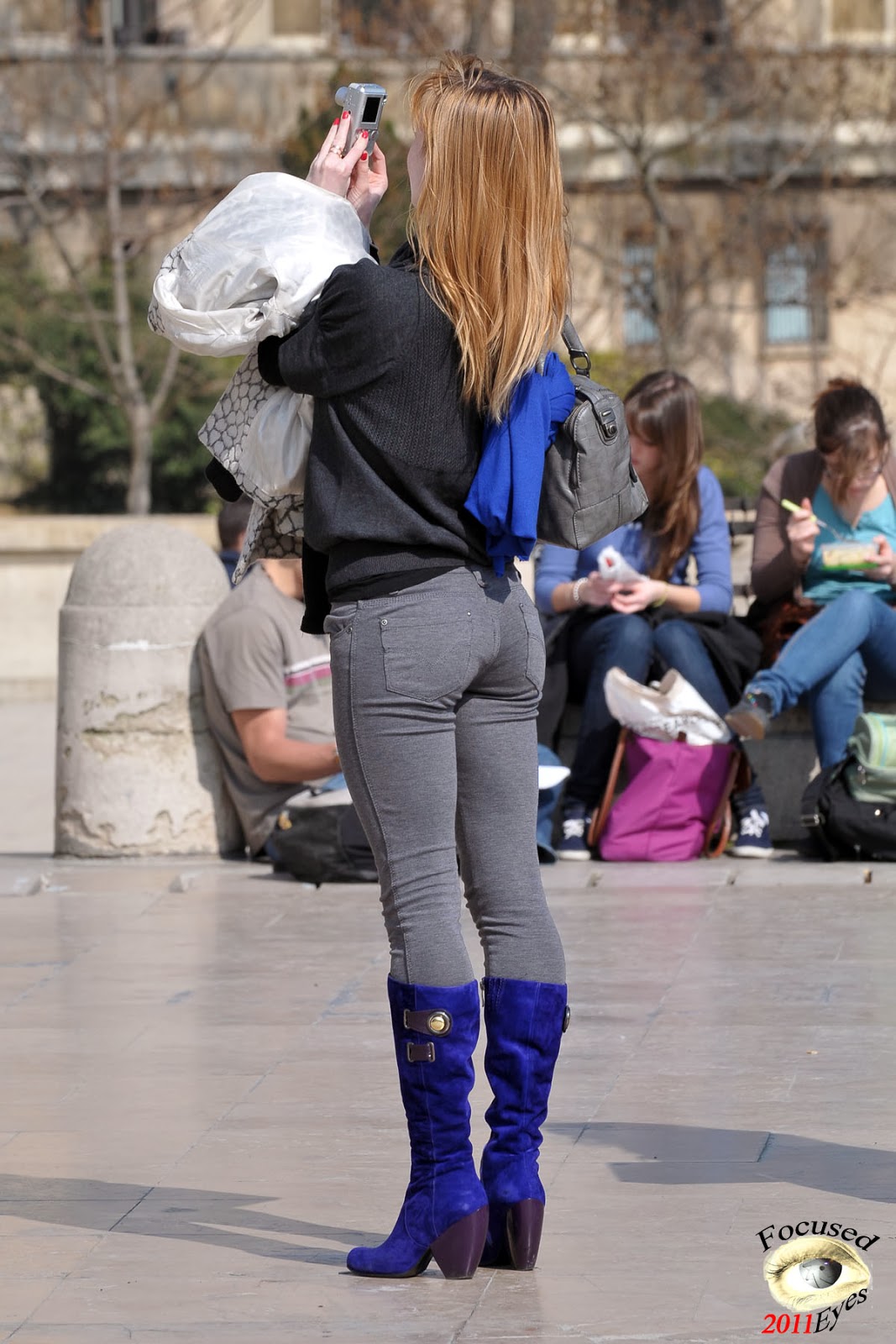 Sexy girls on the street, girls in jeans, spandex and leggings, tight ...
