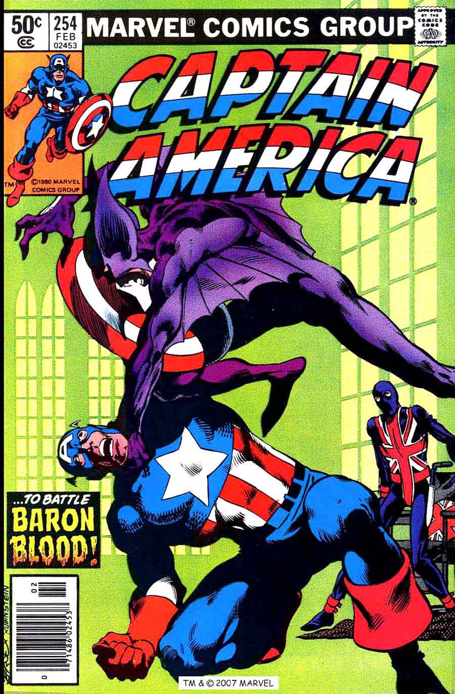 Captain America #254 marvel 1980s bronze age comic book cover art by John Byrne