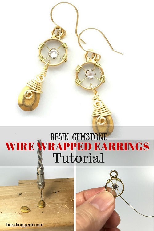 Resin Gemstone Wire Wrapped Earrings Tutorial The Beading Gem's Journal