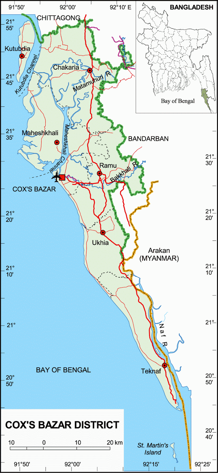 Cox S Bazar District Map Pdf Maps Of Bangladesh: Cox's Bazar District