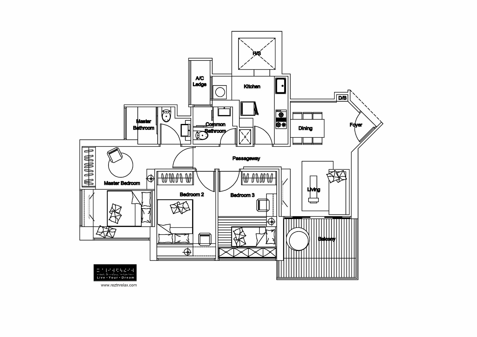Rezt & Relax Interior Design The Peak Toa Payoh Proposed Plan Layouts