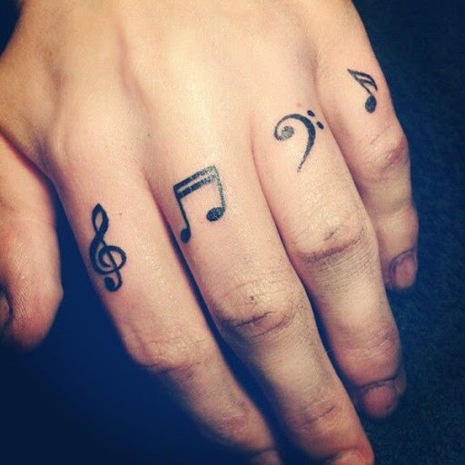 Bacana música desenhos de tatuagem