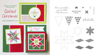 Stampin' Up! Christmas Quilt Card Kit for October Stamp of the Month Club by Julie Davison www.juliedavison.com/clubs ~ 2017 Holiday Catalog