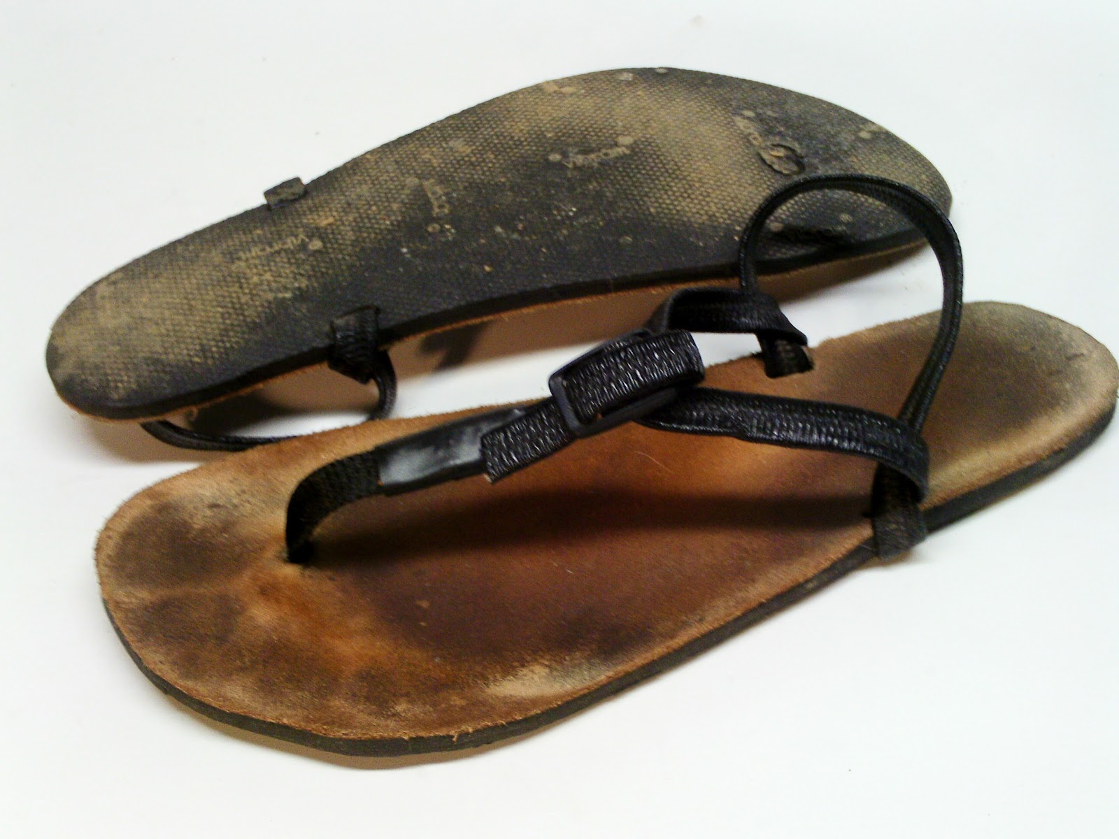 Worn sandals