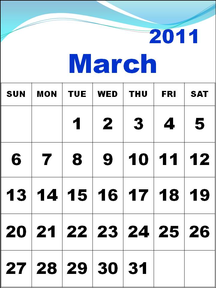 2011 Calendar Template Australia. 2011 CALENDAR TEMPLATE MARCH