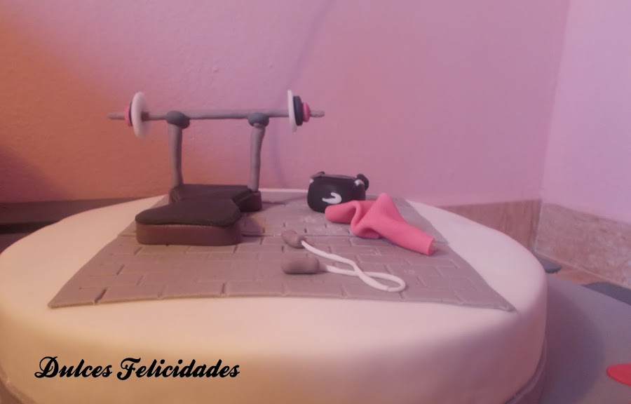 Tarta gimnasio fondant