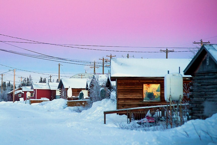 Ultima Thule Old Crow, an Arctic native village in Northern Yukon, Canada