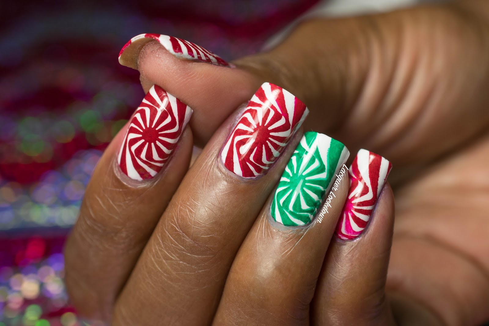 Candy Cane Striped Nail Stickers - wide 8