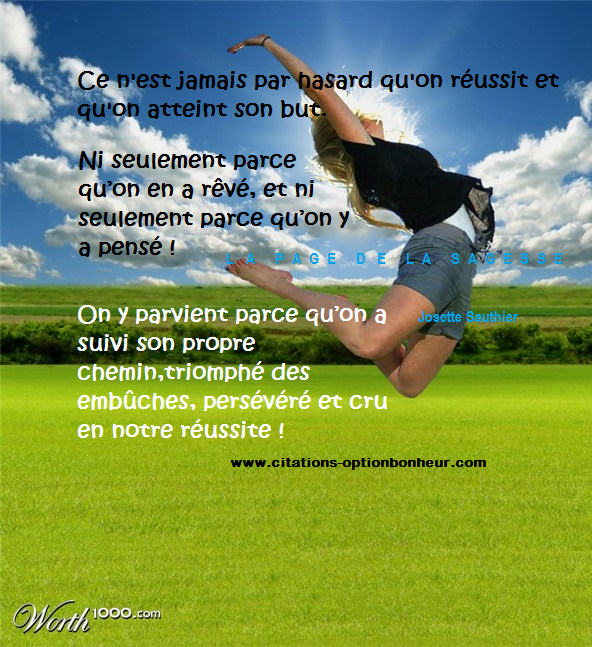 La Page de la Sagesse Citation sur la réussite, la