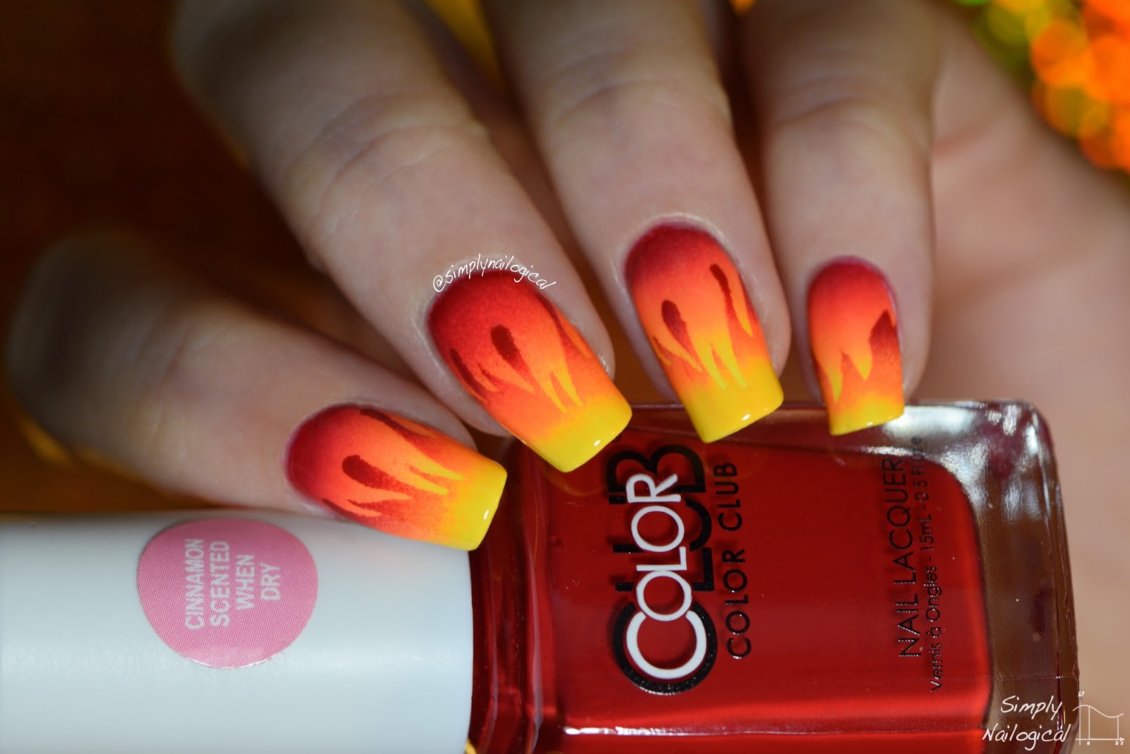 Simply Nailogical: Nails literally on fire / scaled gradient