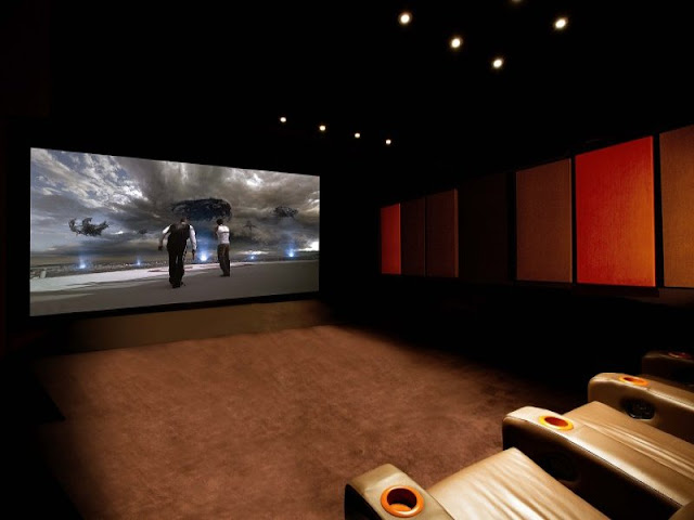 Dark modern home theater