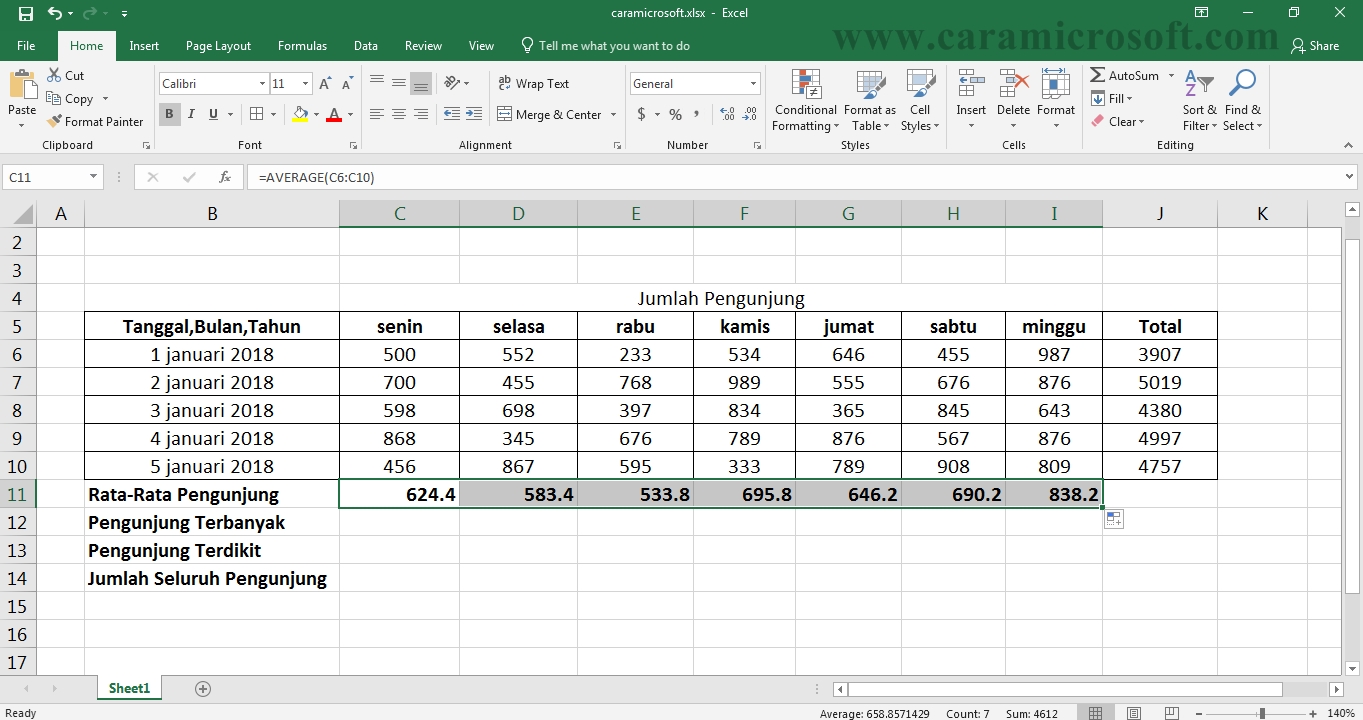 Rumus Rata Rata Excel Berbagi Informasi