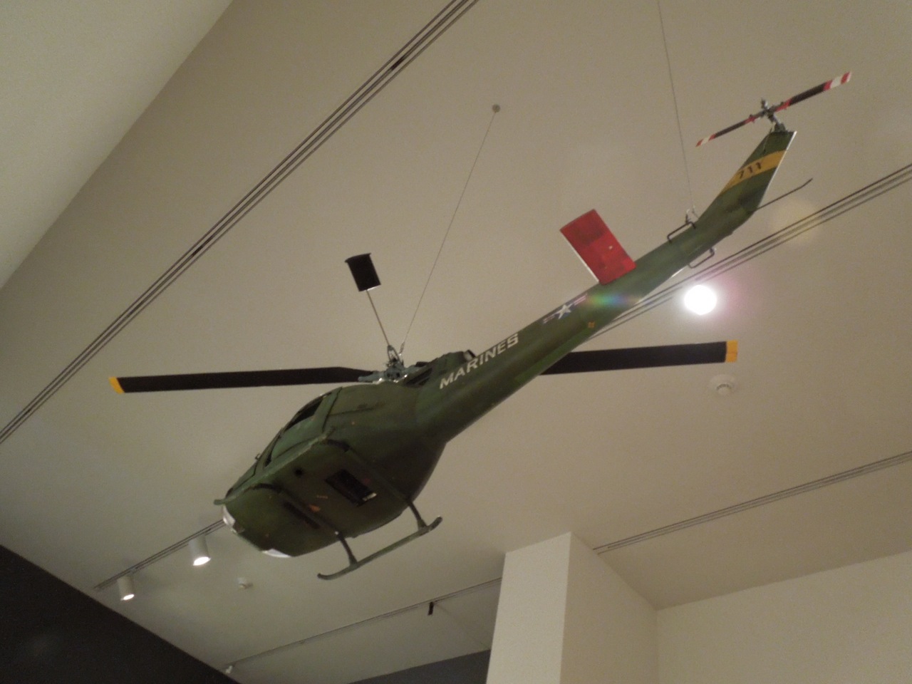 Full Metal Jacket helicopter model and movie props on display