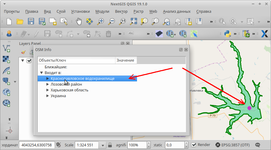 перенести точки на карту