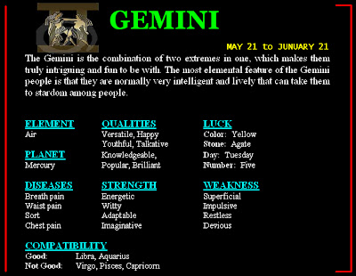 features of a gemini horoscope