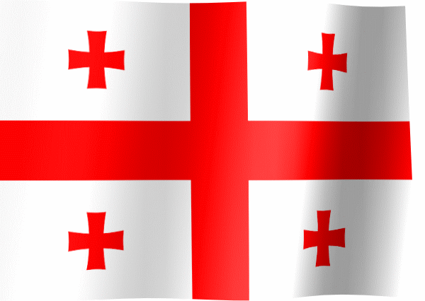 Waving Flag of Georgia Country (Animated Gif)